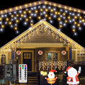 Ollny Icicle Lights for Outside 504LED 41FT Warm and Cool White Christmas Light with Remote 8Modes Timers Waterproof Plug in Connectable Hanging Lights for Outdoor Indoor House Roof Holiday