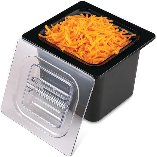 San Jamar Chill-It 1/6 Size Food Pan Insulated Food Pan for Kitchens and Restaurants Plastic 6.5 Inches Deep Black