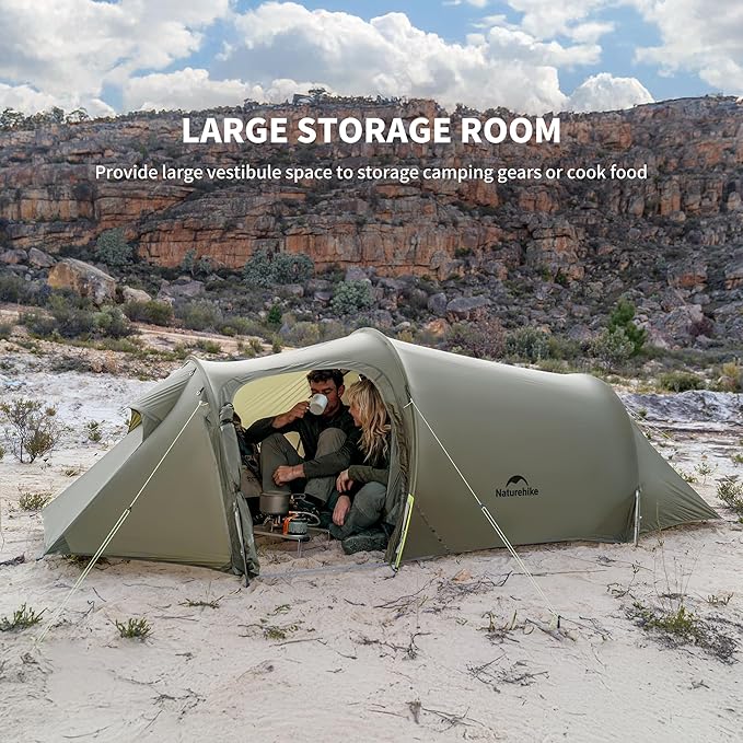 Naturehike Opalus 4 Season Camping Tent Waterproof 2-3 Person Backpacking Tent Double Layer Tunnel Winter Tents for Camping