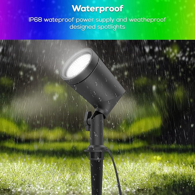 ZYAN 8 Pack Smart Landscape Lights Color Changing Landscape Spotlights App Control &amp Remote Control Compatible with Alexa