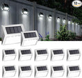 SOLPEX Solar Fence Lights 12 Pack Solar Powered Deck Lights Outdoor Waterproof4 LEDs Solar Step Lighting for Stair Stairway Patio Porch Pathway Walkway Garden (Cold White)