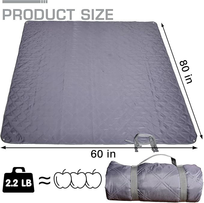 Waterproof Picnic Blanket 80 * 60 in Portable with Carry Strap for Beach Mat or Family Outdoor Camping Party Park Blanket for Grass Park Hiking Travel