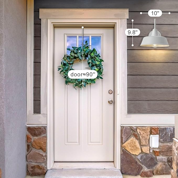 10 Inch Gooseneck Outdoor Wall Light Fixtures for Barn White Exterior Farmhouse Lighting with Wall Mount Barn Style Wall Sconce Lights for Porch Garage House