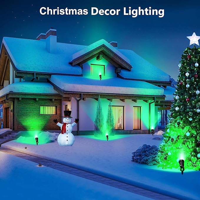 OurLeeme Spot Lights Outdoor - 3W LED Lawn Garden Flood Light Waterproof Landscape Lighting Low Voltage Landscape Lights Spotlights for Yard Green Light AC 85-265V