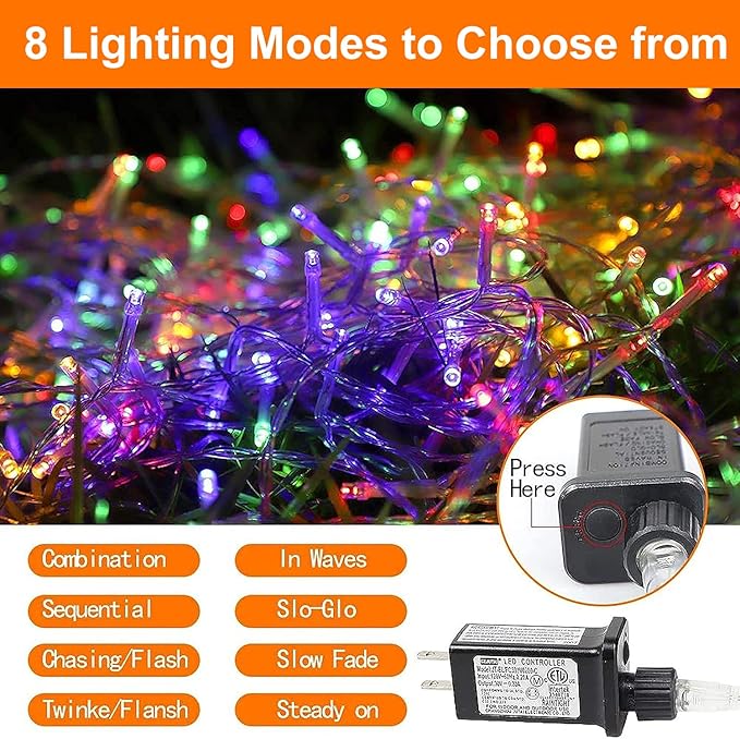 Christmas Decoration Lights Outdoor Christmas String Light 320 LED 11.5 Ft Waterfall Tree Lights with Big Star Topper 8 Light Modes for Xmas New Year Holiday Garden Yard Indoor Outdoor Decor