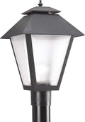 Generation Lighting 82065-12 Polycarbonate One-Light Outdoor Post Lantern Outside Lighting Black Finish