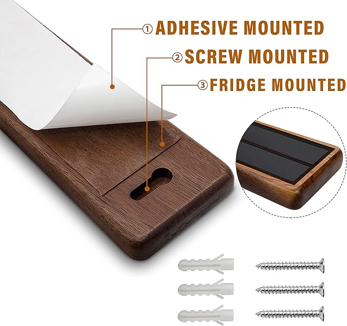 HOSHANHO Magnetic Knife Strips Magnetic Knife Holder for Wall 16 Inch Acacia Wood Knife Magnetic Strip Use as Knife Bar Knife Holder for Kitchen Utensil Organizer