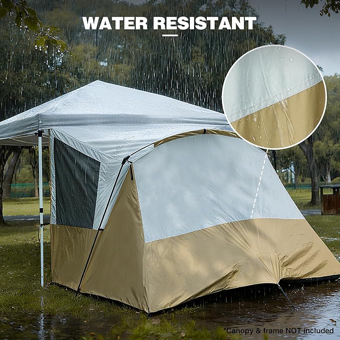 REDCAMP Canopy Camping Tent for Pop Up Canopy Tent Inner Tent Converts Straight Leg 10'x10' or 10'x20' Canopy into Camping Tent Fits 4-6 Person(Frame/Shelter NOT Included)