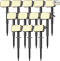 LANSOW 12 Pack Solar Spot Lights Outdoor Waterproof IP67 (90 LED/4 Modes) Solar Landscape Spotlights 2-in-1 Solar Powered Flood Lights for Yard Garden Pathway Outside Tree Auto ON/Off(Warm White)