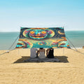 ALAZA Pumpkin Pop Art Beach Tent Sun Shelter UPF50+ Protection Beach Shade Canopy w/ 4 Sandbags for Outdoor Camping Fishing Backyard Fun Picnic 10x9 ft