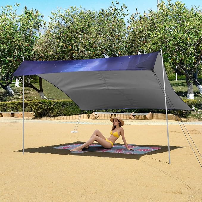 Universe Galaxy Nebula SpaceCamping Sun Shelters 9.2 x 10.5 FT Beach Canopy Tent Sun Shade with Carrying Bag for Camping Trips Fishing Backyard Fun or Picnics 21341006
