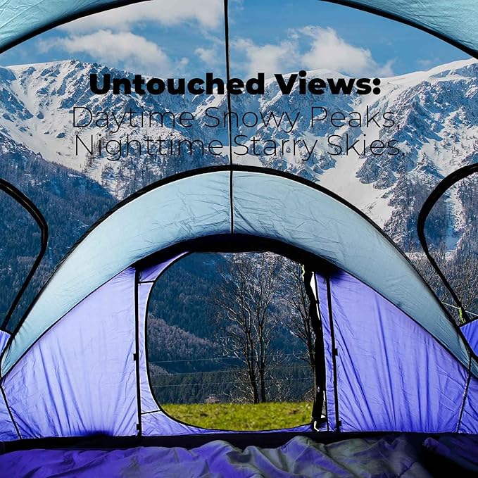 4/6 Person Easy Pop Up Tent Waterproof Automatic Setup2 Doors-Instant Family Tents for Camping Hiking &amp Traveling