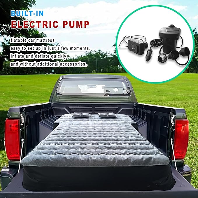 10In Ultra Thick Blow Up Air Mattress Camping Bed with Pump Compatible with Jeep JK JKU JL JLU Unlimited 4Door Toyota 4runner Ford Bronco 2022-2024 Subaru Forester 1998-2024