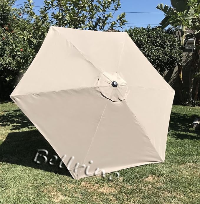BELLRINO DECOR Replacement  STRONG &amp THICK  Umbrella Canopy for 9ft 6 Ribs (Canopy Only) (LIGHT COFFEE)