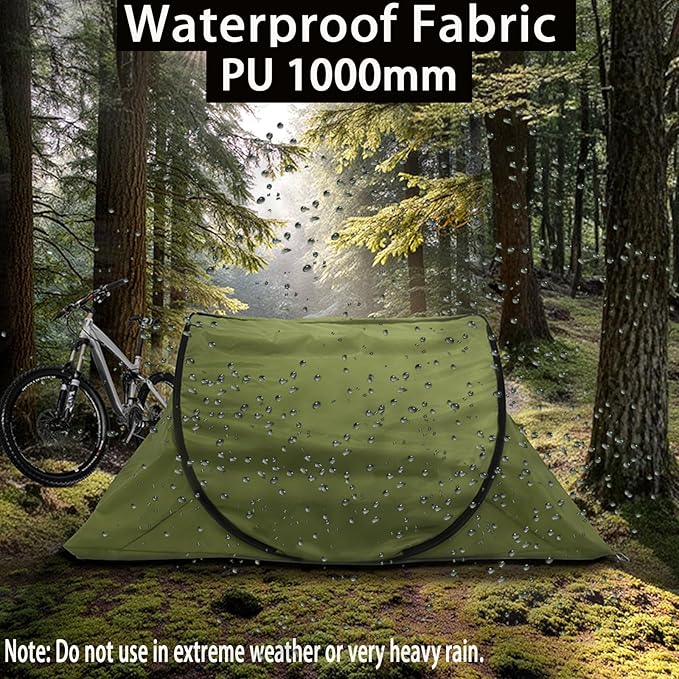 Portable Camping Tent with Double Door Design Folding Mosquito Net Shelter with Storage Bag Army Green
