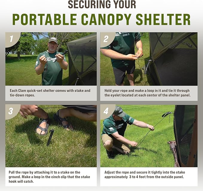 CLAM Pop Up Screen Tent Outdoor Camping Gazebo Canopy Pavilion 12.5' Green - Heavy-Duty Portable Screened Shelter with Netting for Beach Patio and Backyard