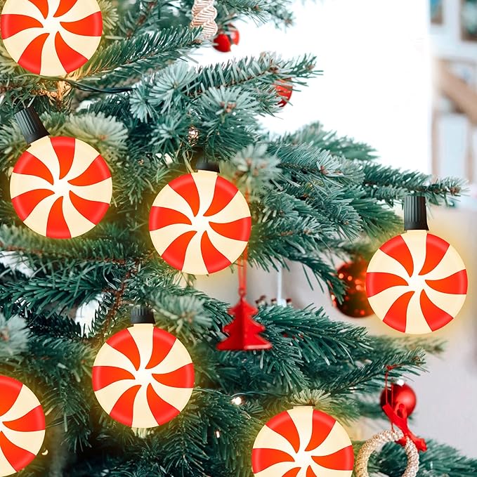Ultimate Unicorn Christmas Lollipop Pathway Lights for Garden Christmas Decoration Red 10 LED Peppermint String Lights with Stakes for Outdoor Sidewalk Pathway Rooftop Lawn Garden