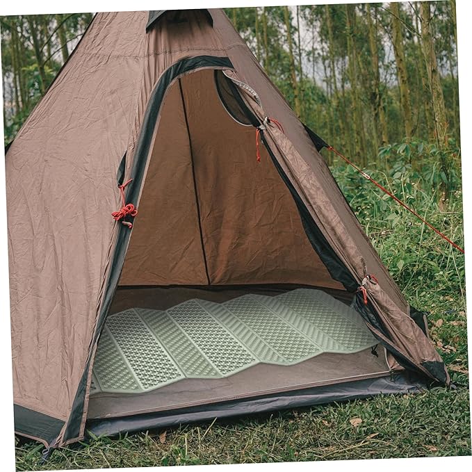Water-Resistant Folding Camping Pad with Aluminum Foil Coating Thick Outdoor Sleeping Mat for Hiking Picnic Crawling and Tent Floor Protection in Green
