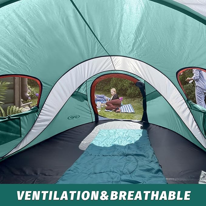 Pop-up Tent 3 Person Camping Tent Instant Portable Beach Tent Easy Pop Up Shade Tents 2 Doors for Camping Hiking &amp Traveling with Carrying Bag
