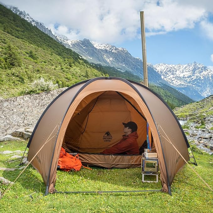OneTigris Coco NEST Solo Hot Tent with Stove Jack 3000mm Waterproof Windproof Free-Standing Dome Tent with Mesh Inner
