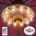 LUXSWAY Umbrella Lights Battery Operated12 Color Changing Outdoor Patio Umbrella Light for Pole with 80Ft Remote12 Clear Bulb 48 LEDs4 Modes4 Timer OptionUmbrella Hanging Light for CampingBBQ