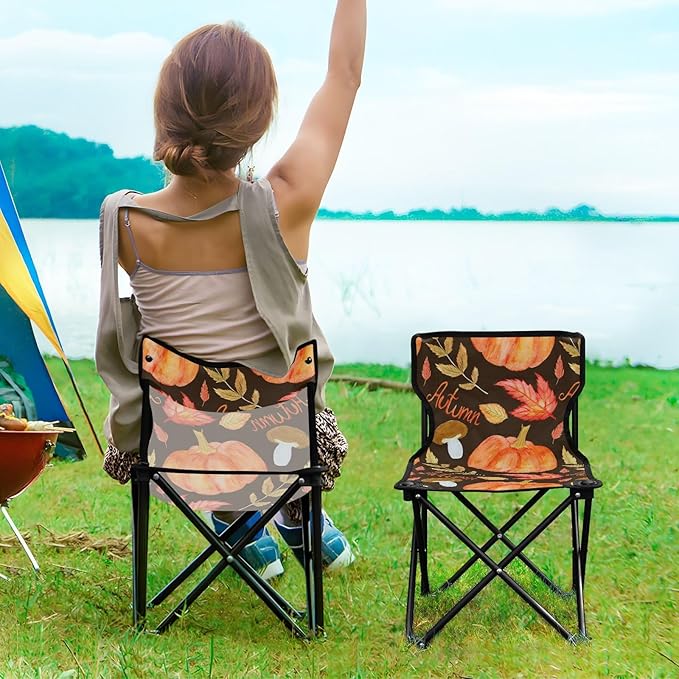 Packable Camping Chair Bright Autumn Pattern Backpack Backpacking Ultra Lightweight with Carrying Bag Ice Fishing for Sports