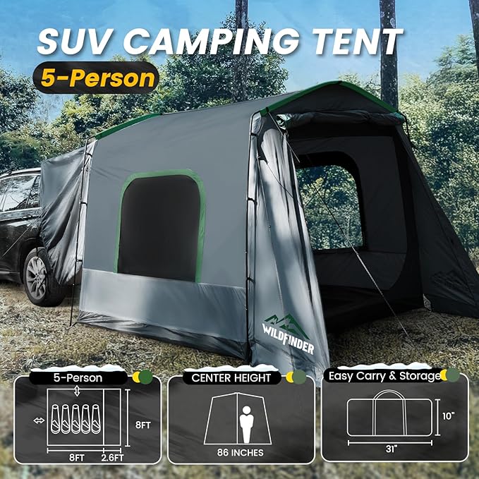 SUV Tent Rectangle Car Tent for Family Waterproof &amp Windproof for Car Camping Large Camping Tents with Storage Bag SUV Van Jeep