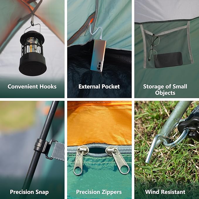 2-12 Person Tents for Camping Waterproof Backpack Double Layer Tents Perfect Picnics Fishing and Backyard Camping