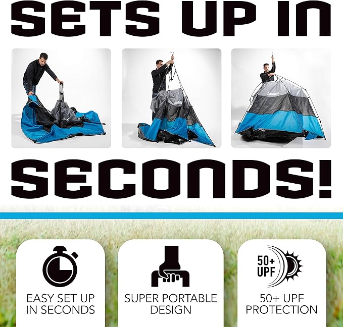 Franklin Sports Sideline Sunblocker Shelter - Easy Set Up - Portable and UPF 50+ Protected Design - Great for Beach and Sports Games