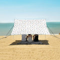 ALAZA Colorful Feathers Beach Tent Sun Shelter UPF50+ Protection Beach Shade Canopy w/ 4 Sandbags for Outdoor Camping Fishing Backyard Fun Picnic 10x9 ft