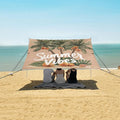 Bolaz Beach Canopy Tent Sun Shade9'×10.5' Large Family Beach Shade UPF50+- Outdoor Shade for Camping Trips FishingWatercolor Beach Summer Vibes