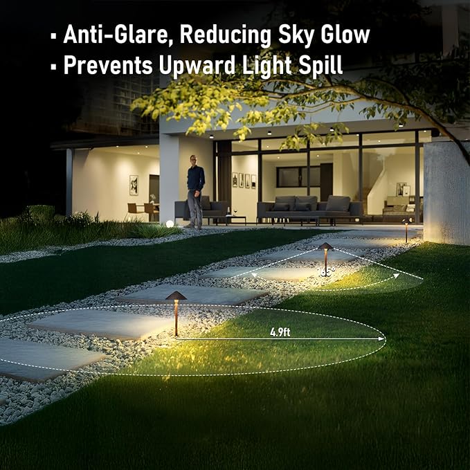 LEONLITE 12-Pack 5CCT LED Low Voltage Landscape Lights 3W Cast-Aluminum 12-24V Pathway Lights 1800K-5000K IP65 Path Lights ETL Listed Landscape Lighting Wired for Yard Lawn Oil Rubbed Bronze