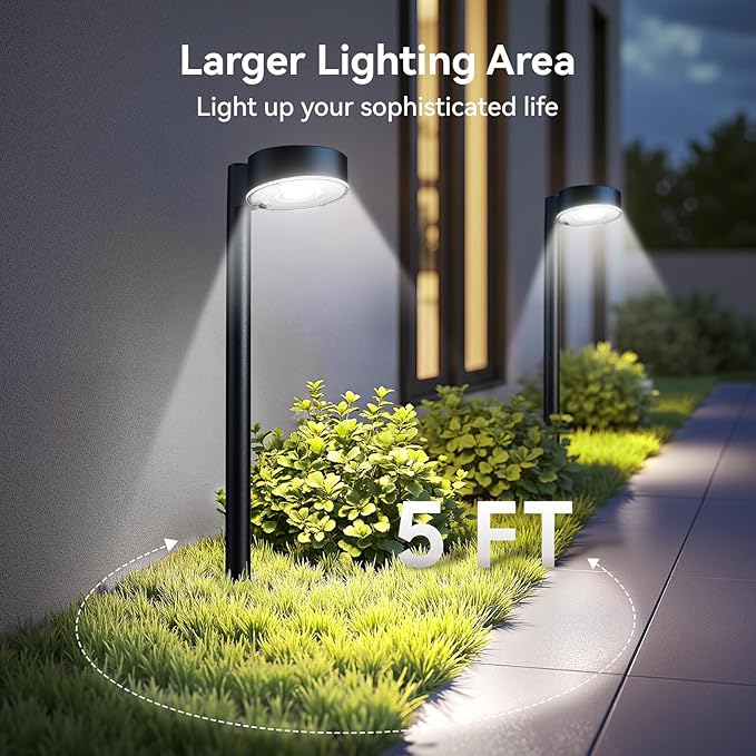 8 Pack Solar Pathway Lights Outdoor 12 Brighter LED Solar Lights Outdoor Waterproof Up to 12 Hrs Modern Path Light for Yard Garden Walkway Driveway Lawn Cool White