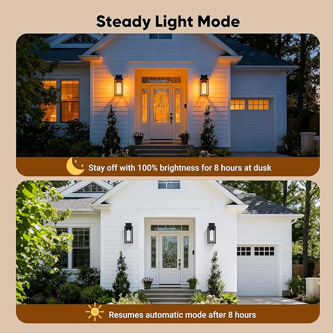 WIHTU Motion Sensor Exterior Porch Light Fixtures Water Ripple Outdoor Wall Lantern 2 Pack Sensor Wall Sconce Lights Waterproof Outside Lantern Lamp Porch Lamp for Garage Doorway(Bulb Included)