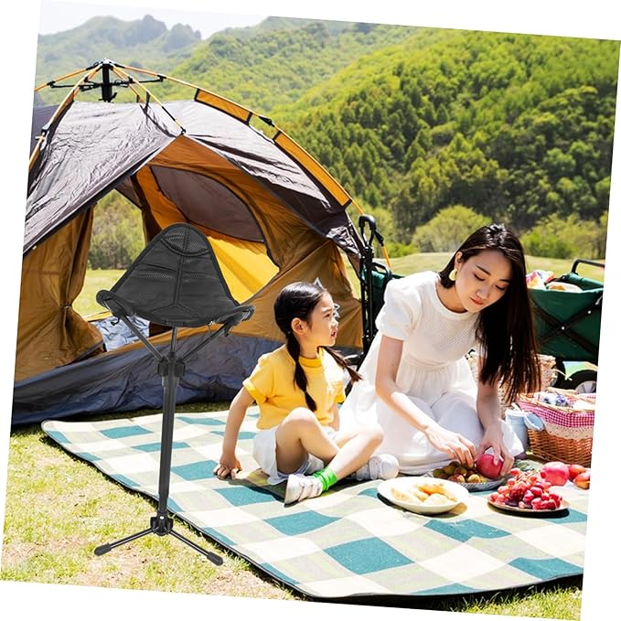 Portable Telescoping Folding Stool for Outdoor Adventures Adjustable Height Camping Chair Stable and Comfortable Fishing and Gardening Stool Collapsible Design for Hiking Picnics and Travel