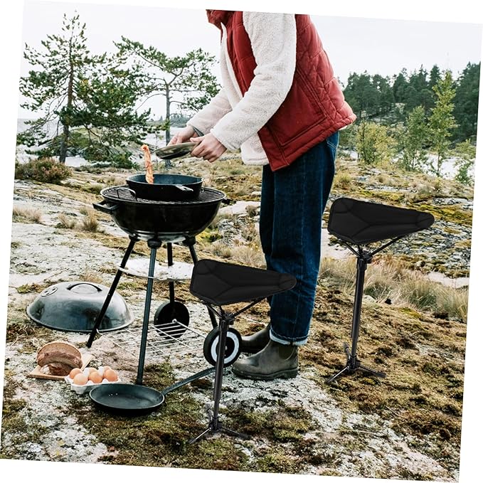 VICASKY Outdoor Stool Portable Height Adjustable Folding Chair for Camping Hiking Fishing
