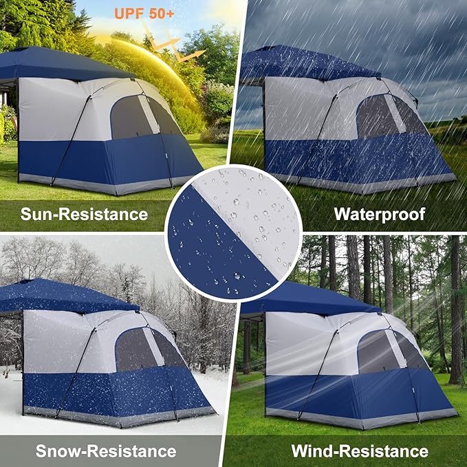 KAMPKEEPER Canopy Side Tent4-6 Person Camping Cube Tent for 10x10 Pop Up CanopiesEasy Up Gazebo with WindowCompatible with 10' Wide Canopy Tents