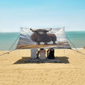 ALAZA Black Yak Snow Mountain Beach Tent Sun Shelter UPF50+ Protection Beach Shade Canopy w/ 4 Sandbags for Outdoor Camping Fishing Backyard Fun Picnic 10x9 ft