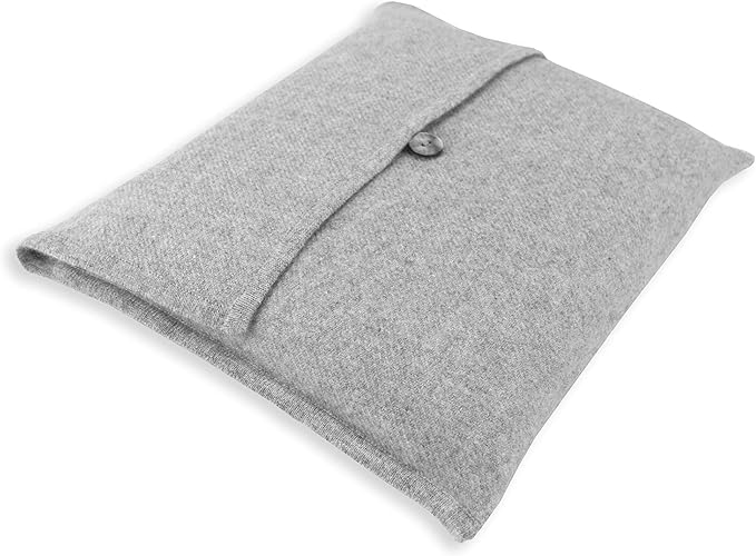Jet&ampBo 100% Pure Cashmere Travel Blanket &amp Storage Pouch Gray 60 x 45 in Gift Box