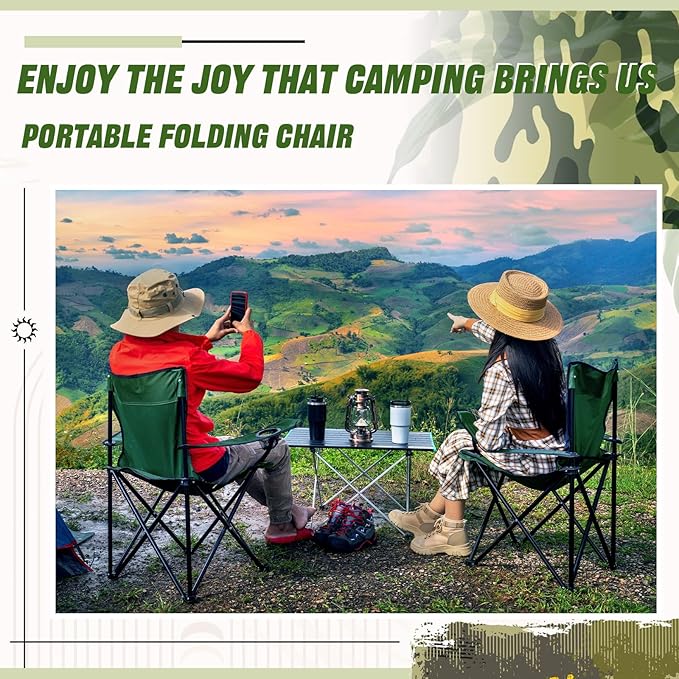 Huwena 10 Pack Folding Camping Chairs with Cup Holder and Carry Bags Portable Outdoor Lawn Chairs Bulk for Picnic Party Backyard Events Beach Outdoor Activities