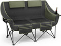 Heavy Duty Double Camping Chair with Padded Camping Loveseat – Oversized 2 Person Folding Camping Chair for AdultsPortable Camping Sofa with Cup Holders &amp Carry Bag for Outdoor Lawn Beach or Pat