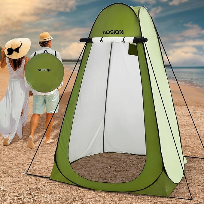 AOSION Privacy Shower TentPop Up Changing TentCamp Bathroom Changing Dressing RoomSun Sunshade Canopy Outdoor Rain Shelter for Camping Hiking Beach Picnic Fishing. (Green)