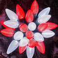 Outdoor Christmas Lights 100 Ft LED Commercial String Lights With Red and Pure White Strawberry C9 Bulbs Waterproof Connectable UL Certified for Indoor Home Yard Xmas Tree Decor