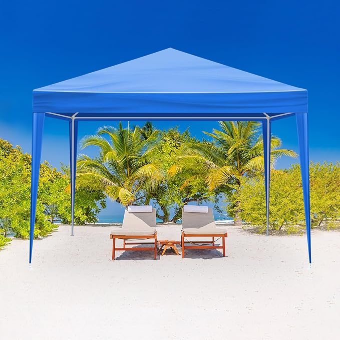 10'x10' Gazebo Waterproof Outdoor Canopy Patio Tent Party Tent for Wedding BBQ Cater Blue