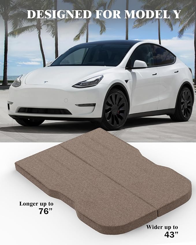 Zenzy 4 Memory Foam Mattress for Tesla Model Y - CertiPUR-US Certified Superior Comfort vs Air Mattress Custom Fit Car Bed for Camping &amp Road Trips