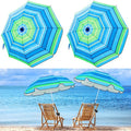 Buryeah 2 Pcs Automatic Chair Umbrella with Universal Clamp 44 UPF 50+ Portable Clamp on Beach Chair Adjustable Wheelchair Umbrella for Outdoor Patio Parasol