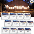 Peasur Solar Lights Outdoor Waterproof [12 Packs/140 LEDs] 3 Lighting Modes Motion Sensor Ultra Bright Security Lights for Outside Fence Patio Deck[White]
