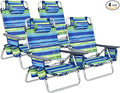 Giantex Folding Beach Chair Patio Sling Chairs with 5 Adjustable Position Head Pillow Storage Bag Towel Bar Cup Holders Backpack Chairs for Sunbathing Camping Chair