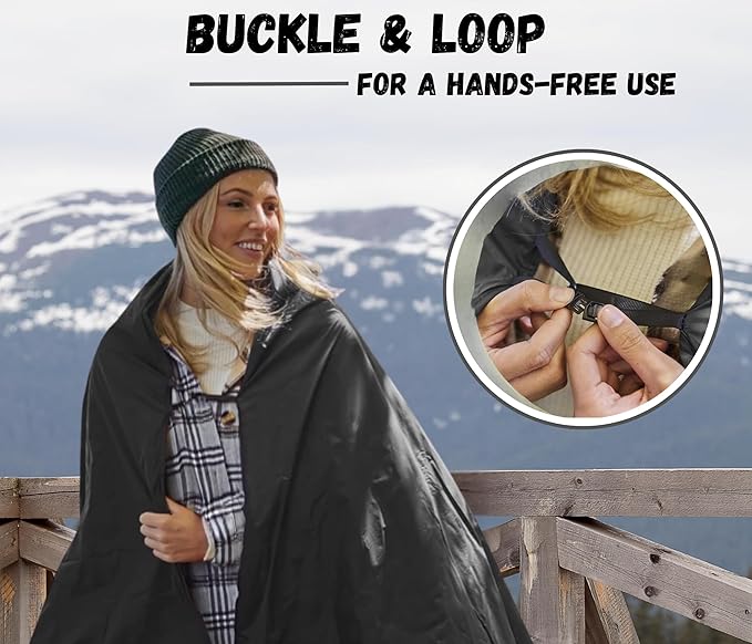SUITEDNOMAD Large Waterproof Outdoor Stadium Blanket Windproof and Warm Extra Thick Fleece or Quilted Sherpa Great for Cold Weather Camping Picnic Sports Festivals