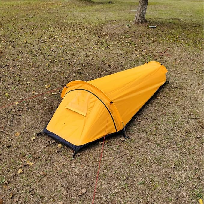 Ultralight Single Person 4 Season Backpacking Tent Windproof &amp Waterproof Modern Style Easy Setup with Aluminum Poles
